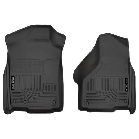 Husky Liners 18031 Weatherbeater Floor Mats Fit 2002-2024 Ram 1500/2500/3500 Quad/Regular/Mega Cab w/w/o Manual Transfer Case Front Row Liners 2pc Black