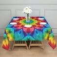 thumbnail image 3 of Colorful Tie Dye Mandala Pattern Square Tablecloth,Waterproof Square Table Cover,Wipeable Spillproof Washable Table Cover for Home Kitchen Party Decor 60"x60"(152x152cm), 3 of 6