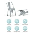 thumbnail image 3 of Stackable Metal Dining Chair for Kitchen Dining Room Café Restaurant Bistro Patio Vintage Style Sets of 4, Gray Color, 3 of 7