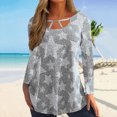thumbnail image 2 of Blusa informal con estampado de manga larga y cuello redondo para mujer a la moda Fridja  czfsfas3197, 2 of 8