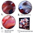 thumbnail image 3 of Designart "Nocturnal Harmony: Coral And Purple Irises" Irises Floater Framed Canvas Art Print, 3 of 5