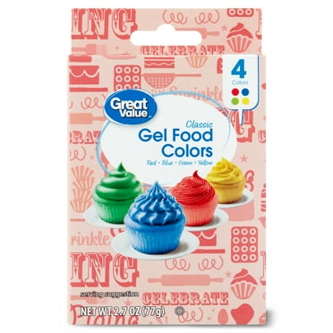 Great Value Gel Food Colors, Classic Colors, 2.7 oz