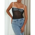 thumbnail image 3 of Gupgi Débardeur en Maille pour Femmes, Bretelles Spaghetti, Transparent, Camisoles d'Été, 3 of 7