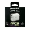 thumbnail image 6 of Liquipel Powertek Glow in the Dark 20W Combo Wall Charger - White, 6 of 7