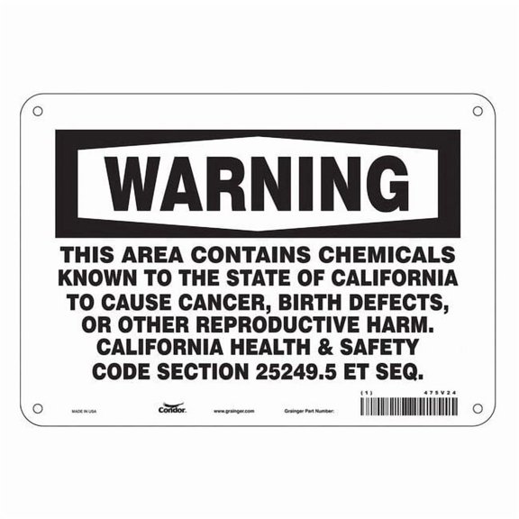 Condor Safety Sign, 7 in Height, 10 in Width, Rectangle 475V24