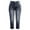 Gray, variant on WTOBBY Women's Distressed Skinny Jeans, Stretchy Ripped Denim Pants with a Trendy and Edgy Style for Everyday Wear, Comfortable Fashion Leggings with Abrasions,Black L