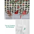 thumbnail image 3 of Plaid Gnomes Christmas Tie Up Curtains for Windows 45 Inch Length Balloon Curtains Kitchen Adjustable Balloon Window Shade Xmas Ball Gifts Snowflake Tie Up Valance Bathroom Curtain Window 42"x45", 3 of 6