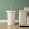 thumbnail image 6 of SHYFOY Round Solid Wood End Table White Pedestal Side Table Living Room Furniture Accent End Table with Solid Wood Base, 6 of 6