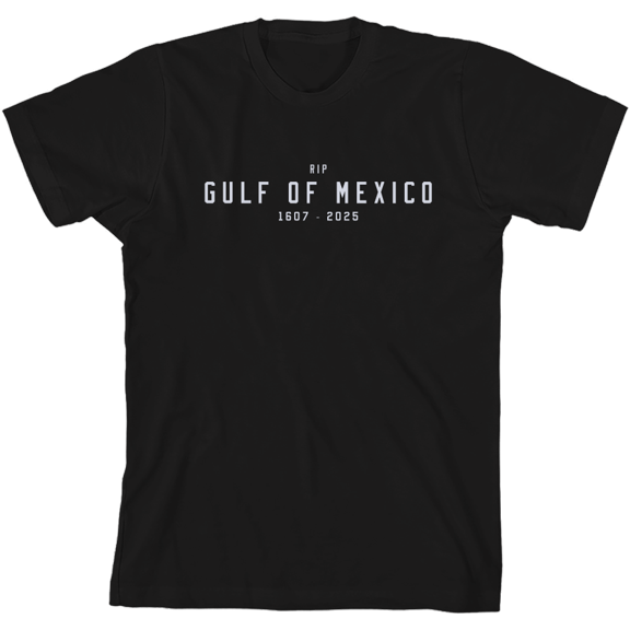 RIP Gulf of Mexico 1607-2025 Youth Black Crew Neck Short Sleeve Tee-XS