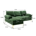 thumbnail image 5 of 81 Inch L-shaped Accent Sofa Set with Padded Back and Armrest, Upholstered Sofa Couch with Chaise and Metal Legs, Corner Sleeper Couch for Living Room, Green, 5 of 7
