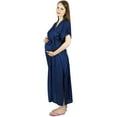 thumbnail image 2 of Bimba Maternity Hospital Kaftan With Belt Rayon Nursing Night Gown, Front & Back Buttons, 2 of 8