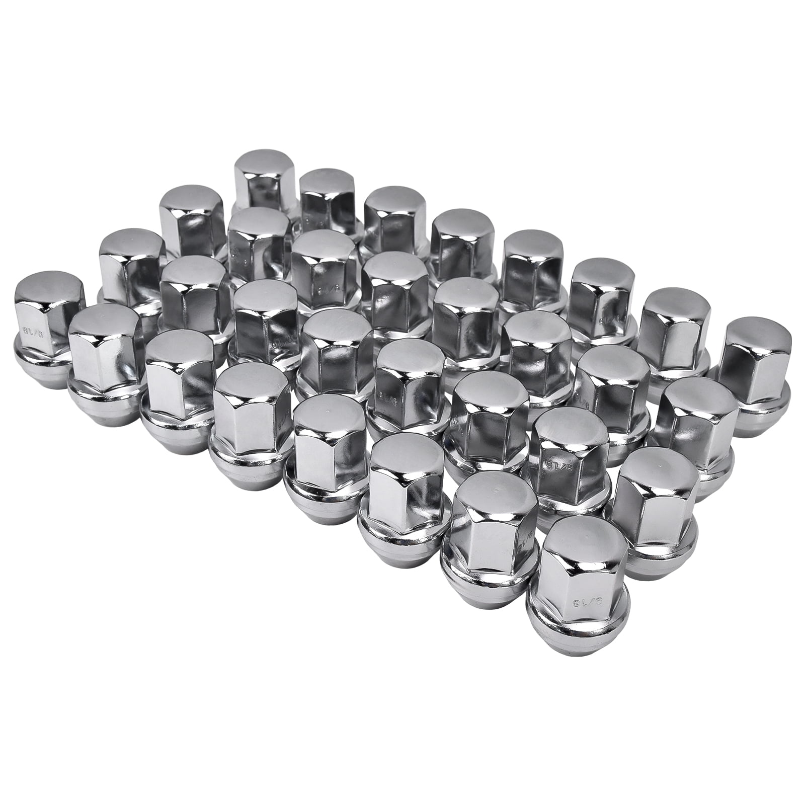 Hex Autoparts 32PCS 9/16-18 Chrome Lug Nuts for Dodge Ram 2500 3500 1994-2011 Durango Dakota