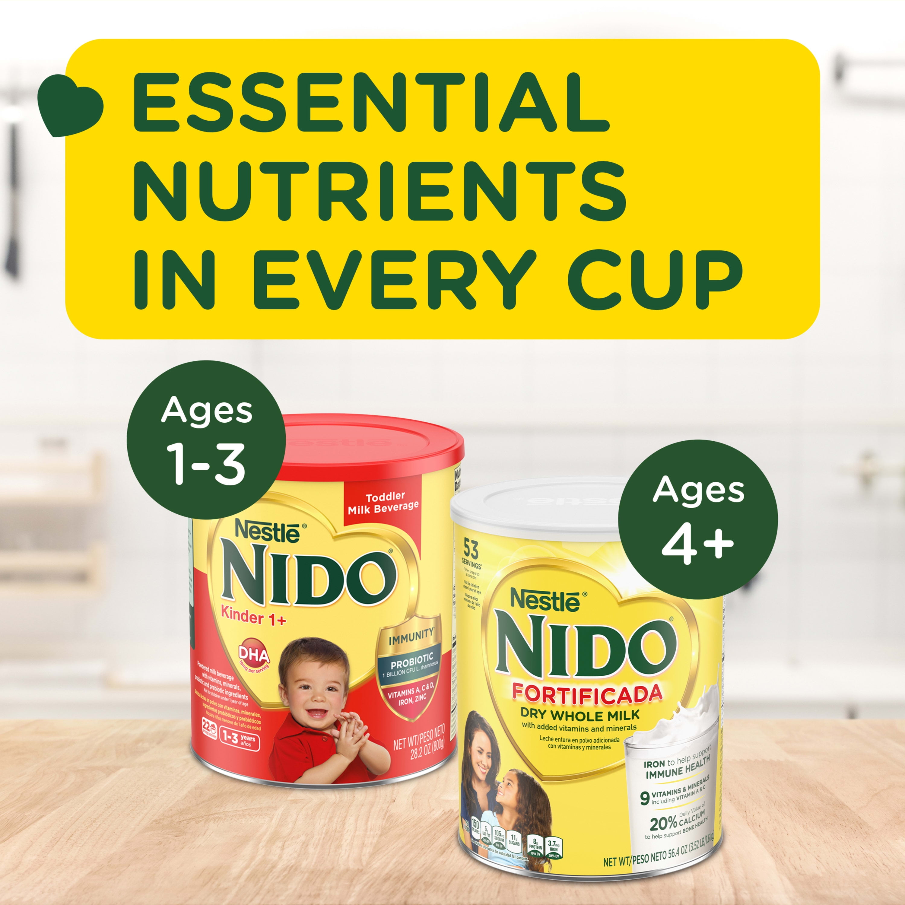 Nestlé Nido Mis Primeros Pasos 3 Milk Powder For Children from 1 Year  Gluten-Free, 800 g / 28.21 oz