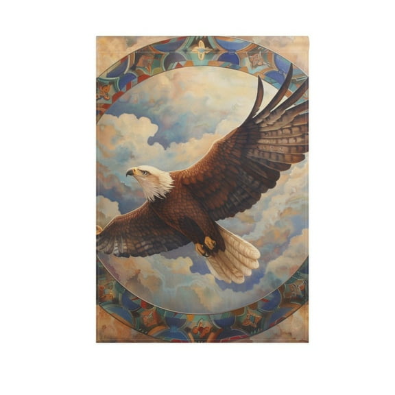 Eagle Fly in Sky Garden Flag 12X18 Double Sided Yard Flags for Outside Outdoor All Seasonal Decoration