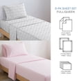 thumbnail image 3 of Campus Comforts by New Sega Home 2-Pack Microfiber Sheet Set, One Print, One Solid, Waterfall, Pink, Full, 3 of 8