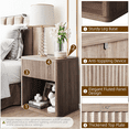 thumbnail image 4 of 1 Hollow Board Wave Pattern Bedside Table 1 Pair For Sale, 4 of 7