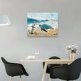thumbnail image 2 of Sea Turtle Bathroom Wall Art Coastal Beach Ocean Decor Canvas for Wall Turtle Pictures Painting Artwork for Bedroom Living Room Office Framed Ready to Hang 12x16in, 2 of 6