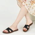 thumbnail image 5 of Ecetana Sandals for Women Slide Sandals Open Toe Flat Dress Sandals Indoor Outdoor Summer Slippers, 5 of 5