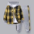 thumbnail image 2 of Caqnni Toddler Boys Girl Clothes Hoodie Plaid Hoodie Sweatshirt Pullover Top and Jogger Pants Plaid Hoodie Set 2 Piece Fall Winter Plaid Hoodie Outfits (3-4 Years,A13-Light Yellow), 2 of 9