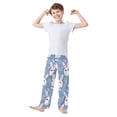 thumbnail image 3 of White Rabbit Lleaves Pattern Pajama Pants Soft Lightweight Lounge Pants Bottoms Sleep Pants Warm Comfy, 3 of 9