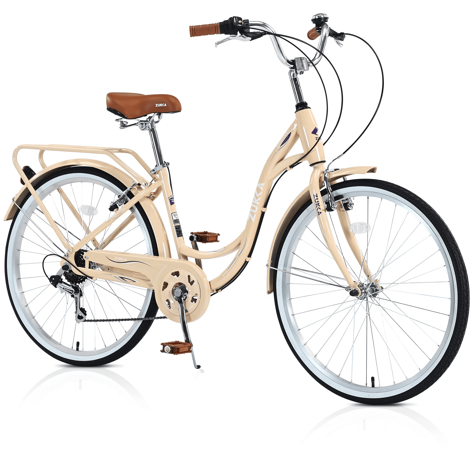 Shimano 7 Speed Women s Cruiser Bike 26 inch Comfort Beach Bicycle for Adults Steel Frame Sky blue Walmart