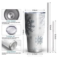 thumbnail image 6 of 30oz Blue Christmas Snowflake Pattern Tumblers Stainless Steel Tumbler with Lid and Straw,Vacuum Insulated Double Wall Travel Tumbler Cups Mug with Cleaning Brush for Coffee,Tea, 6 of 7