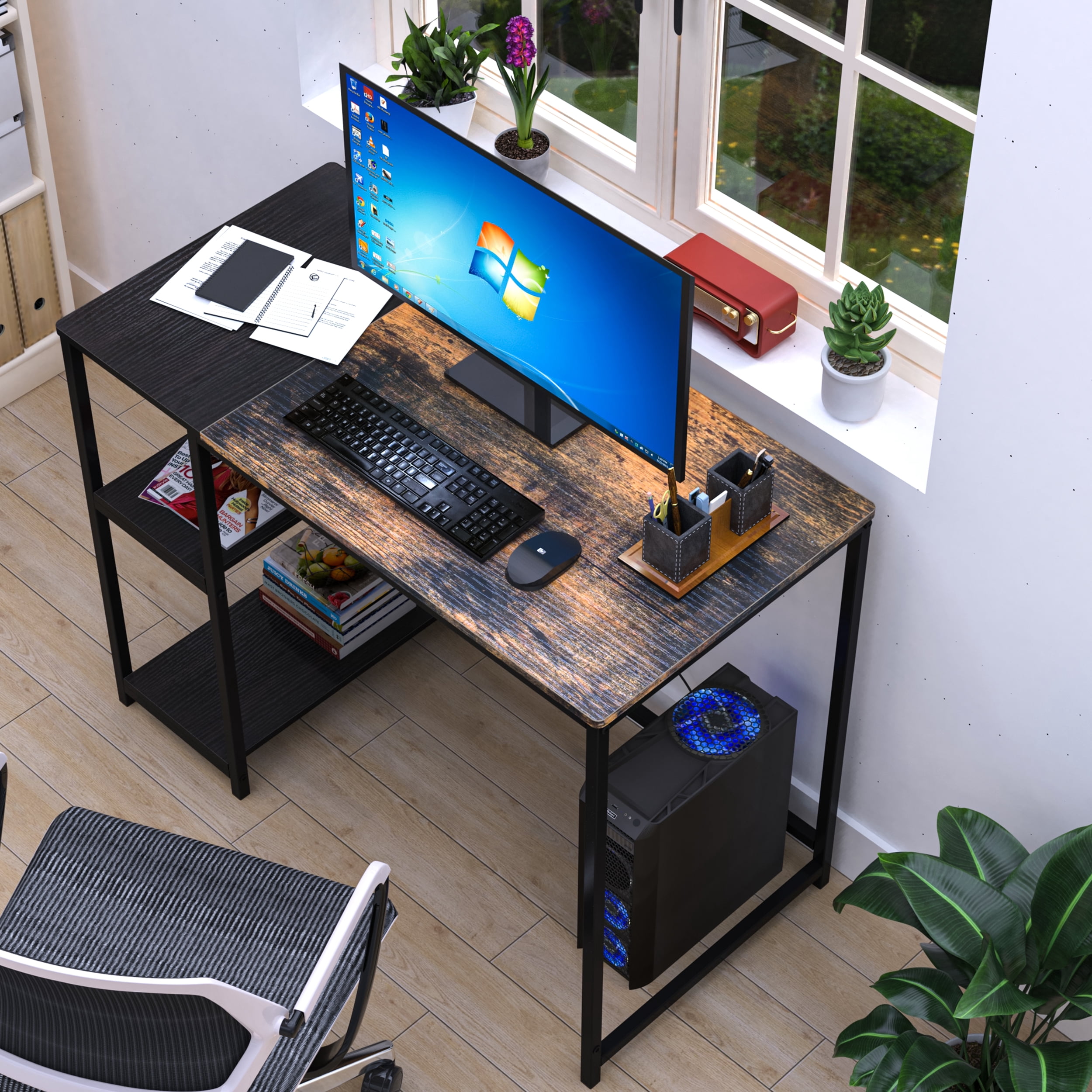 Portable Folding Desk, High-Density Board, Thickened Pipes, Versatile Use, Space-Saving Design