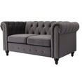 thumbnail image 3 of Home Square 3 Piece cMavi Velvet Living Room Furniture Set, Modern, Gray, 3 of 9
