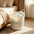 thumbnail image 6 of Twfbrm Plastic Laundry Basket, 12x16 Inch Portable Breathable Laundry Hamper with Handles, Ventilation Durable Storage Container Organizer for Bedroom, Apartment, Dorm, Home, Laundry Room, 6 of 6