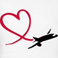 thumbnail image 3 of CafePress - Airplane Red Heart - Women's Light Pajamas, 3 of 4