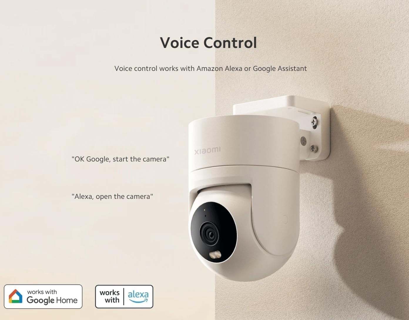 Xiaomi Outdoor Camera CW300 Wi-Fi + Wired RJ45 2.5K Ultra, 4MP, Smart Full-Color Night Vision, Bidirectional Gimbal Movement, IP66, AI Human Tracking US Specs