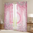 thumbnail image 2 of Homewish Letter D Monogrammed Black Out Curtains,Chic Diamond Curtains Pack of 2 (42x63 Each),Pink Glitter Print Bedroom Curtains For Girls,Microfiber Room Decorative, 2 of 6