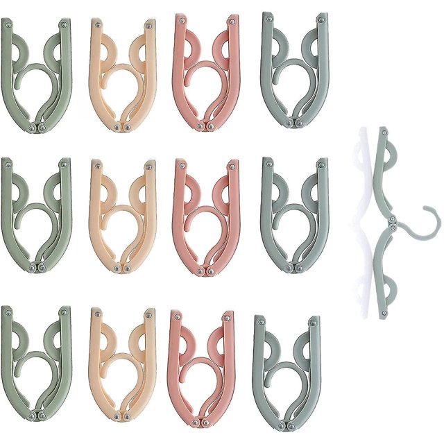 Perchas de 12 piezas, perchas de plástico portátiles, perchas de viaje plegables, perchas livianas antideslizantes para viajes, perchas plegables que ahorran espacio, al aire libre, C// kaili Sencillez