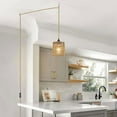 thumbnail image 5 of Boho Plug in Pendant Light, Hanging Light with Cord, Ceiling Lamp Rattan Cylinder Shad pwm25, 5 of 8