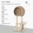 thumbnail image 3 of PawHut Cat Tree with Sisal Scratching Post Condo and Hanging Rope 44.5" H, Beige, 3 of 9