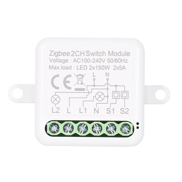 Module de Relais Zigbee Mini Smart Switch 2CH, Prise en Charge de l'Interrupteur de Contrôle Bidirectionnel pour Maison Intelligente