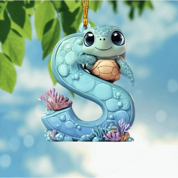 Lindo adorno con forma de letra de tortuga