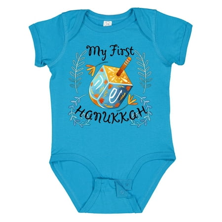 

Inktastic My 1st Hanukkah Dreidel and Laurels Gift Baby Boy or Baby Girl Bodysuit