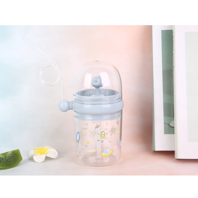 Cute Whale Water Spray Cup Summer Plastic Children's Straw Water Cup Drops-Resistant Student Jug Cute Bottle for Kid Summer Children Plastic Straw Water Cup Bottle Fall Resistant