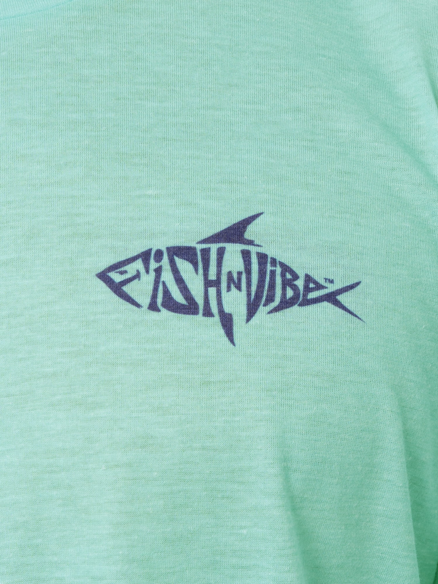 Fish N Vibe Men's Short Sleeve Fishing Performance Outdoor Graphic T-Shirt, Aqua Haze, 3XL