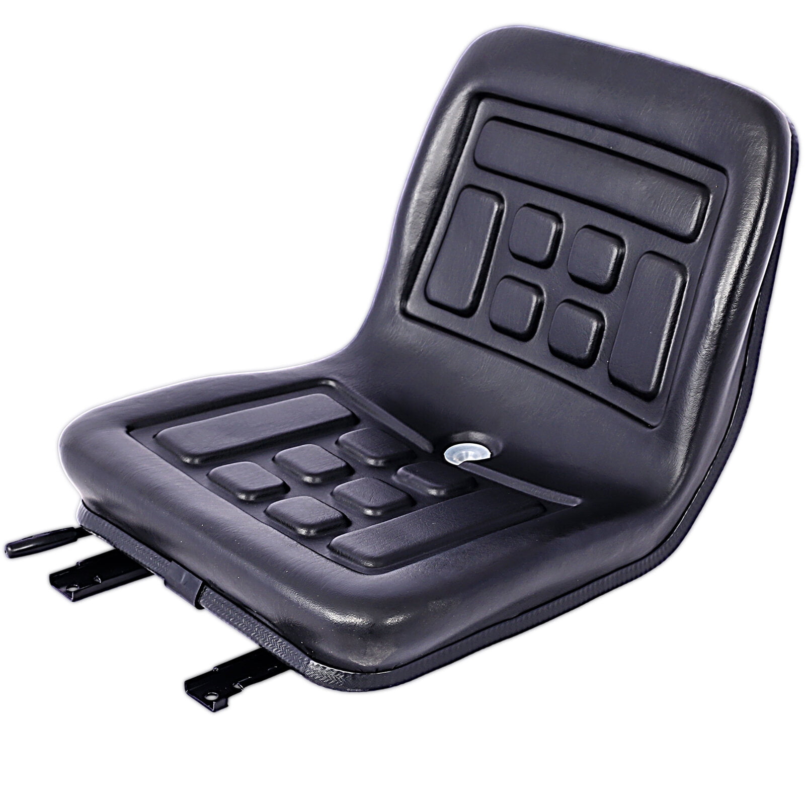 , Universal Tractor Seat with a Drain Hole Replacement Seat Thickly-Padded Seat Durable and Water-Resistant Horizontally Adjustable Black, Black ,Steel ,