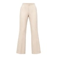 thumbnail image 5 of Women's High Waisted Dress Pants Bootcut Flare Leg Double Button Business Casual Work office Trousers with Pockets Stretchy Elegant Beige, 5 of 6