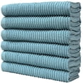 thumbnail image 4 of 6 Premium Kitchen Towels (16x 26, 6 Pack)  Large Cotton Kitchen Hand Towels  Ribbed Design  340 GSM Highly Absorbent Tea Towels Set With Hanging Loop  Aqua, 4 of 6