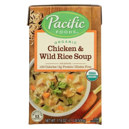 Pacific Natural Foods Soup - Chicken and Wild Rice - Case of 12 - 17.6
