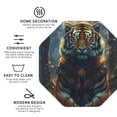 thumbnail image 3 of Pofeuu Forest Meditating Tiger Print Coasters for Drinks, 4Pack PU Leather Coasters, Bar Drink Coasters for Tabletop Protection, Furniture from Damage-Octagon, 3 of 6