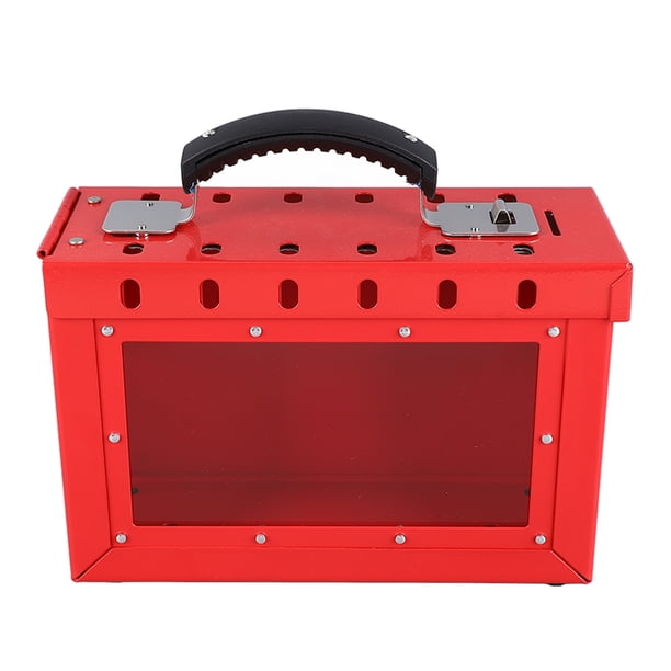 Caja De Bloqueo De Grupo, Caja De Bloqueo De Seguridad De Ventana Transparente Resistente A Impactos Visuales Portátil Roja Para El Hogar