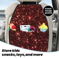 thumbnail image 5 of Naloa Red Glitter Texture 2Pcs Anti-Kick Back Seat Cover Kick Mat, Car Seat Protector with 3 Storage Pockets, 5 of 8