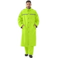 thumbnail image 2 of Fgnfyis Mens Rain Coat Fabric Long Reflective Lightweight Reusable Rain Jacket with Hood for Outdoor Work Protection Mens Coats Green One Size, 2 of 8
