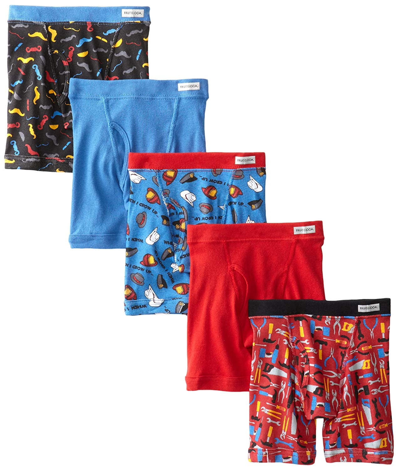 Fruit of the Loom Toddler Boys' Assorted Color Boxer Briefs, 3 Pack