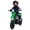Green, variant on 24V 350W Kids Electric Dirt Bike - 12" Fat Tire, Up to 14 MPH & 12 Mile Range, Rear Suspension, Twist Throttle - Music & wireless, Ride-On Toy for Ages 8-14, 130 lb Capacity, White